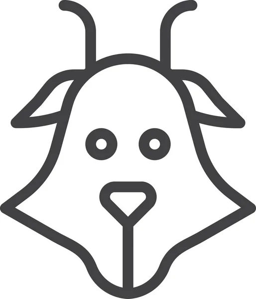Icône Tête Chèvre Capricorne Dans Style Outline — Image vectorielle