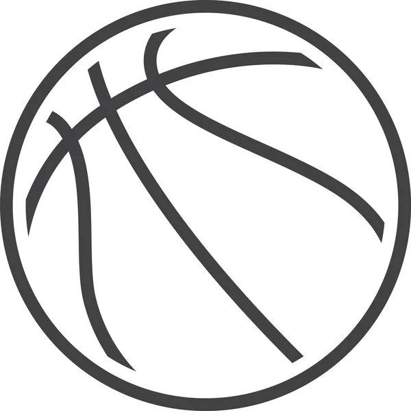 Pelota Baloncesto Icono Del Deporte Estilo Esquema — Vector de stock