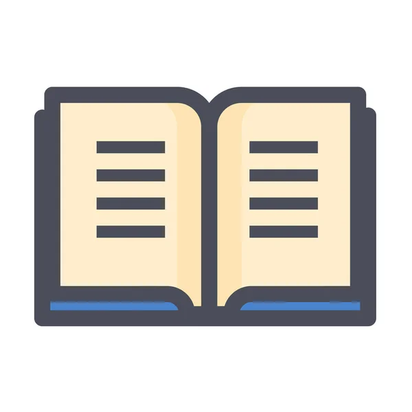 Libro Libreria Documento Icona Istruzione Scuola Categoria Apprendimento — Vettoriale Stock