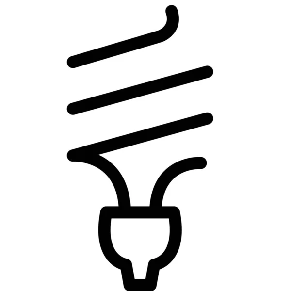 Ikona Energooszczędnego Światła Zarysie — Wektor stockowy