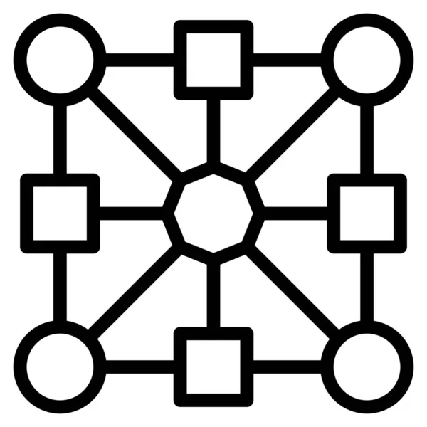 Иконка Соединения Цепи Стиле Outline — стоковый вектор