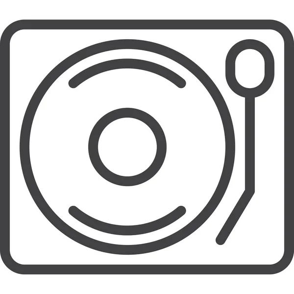 Icono Grabación Reproductor Música Estilo Esquema — Vector de stock