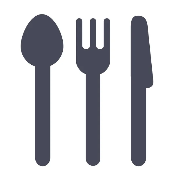 Comer Comer Icono Comida Estilo Sólido — Vector de stock