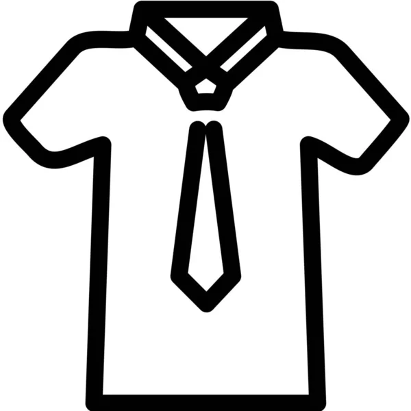 Сорочка Краватка Бізнес Значок Контурному Стилі — стоковий вектор