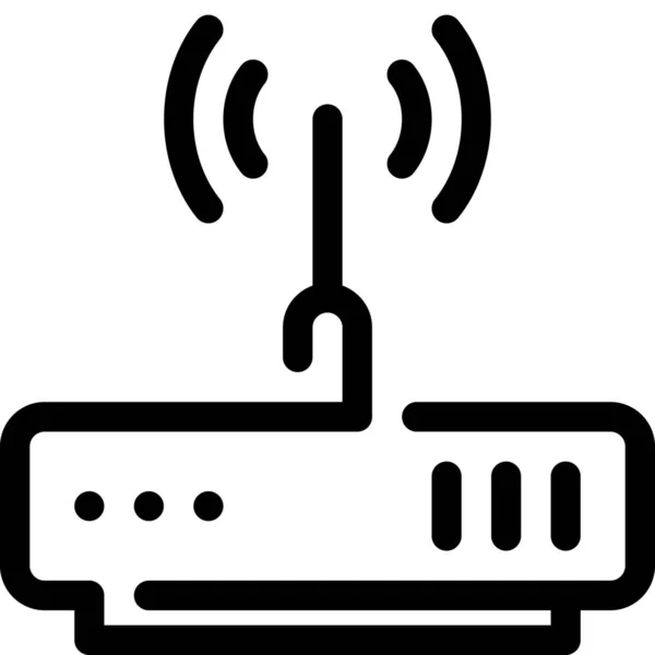 Internet Netwerk Router Icoon Grote Lijnen — Stockvector