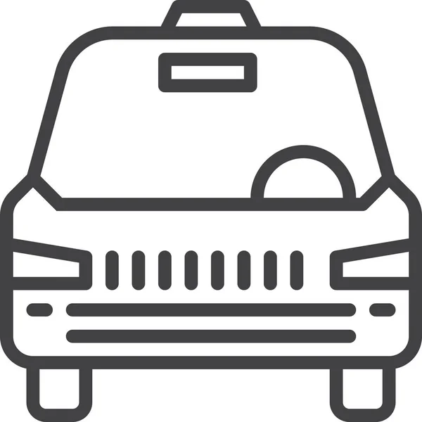 Coche Taxi Icono Transporte Estilo Esquema — Vector de stock