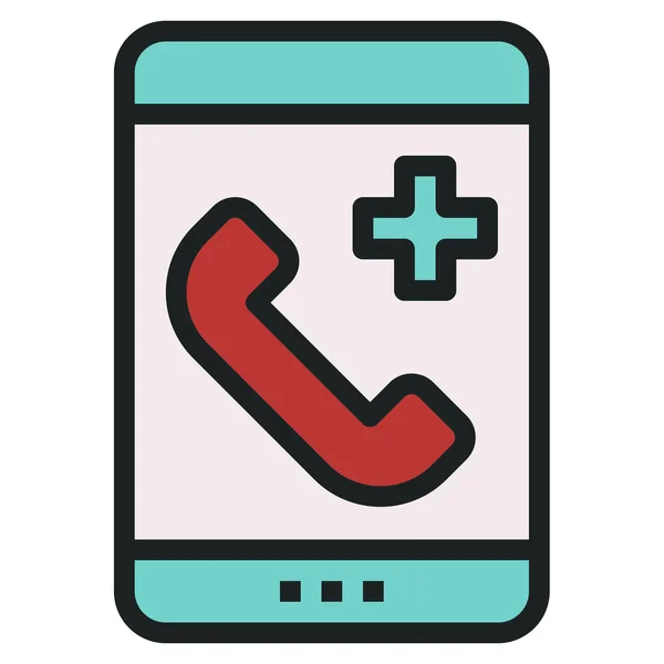 Call Emergency Hospital Icon Filled Outline Style — Stok Vektör