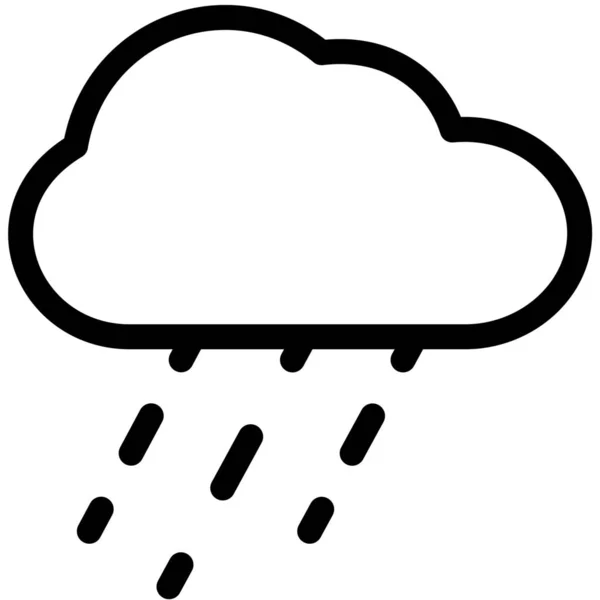 Moln Regn Väder Ikon Kontur Stil — Stock vektor