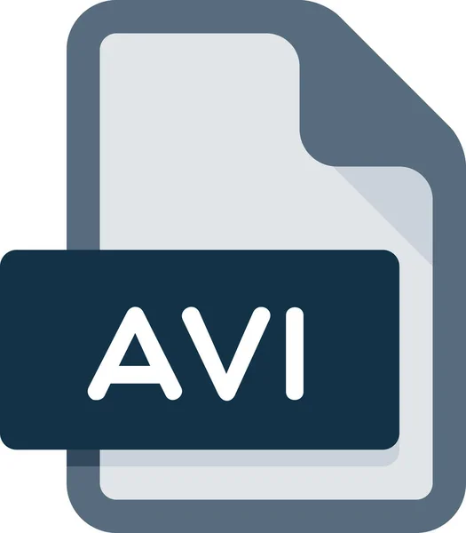 Avi Icono Extensión Documento Estilo Plano — Archivo Imágenes Vectoriales