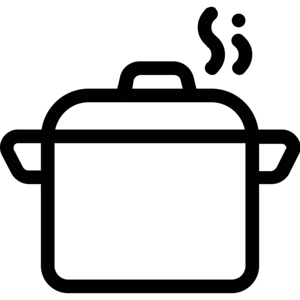 用大纲式烹调热腾腾的厨房图标 — 图库矢量图片