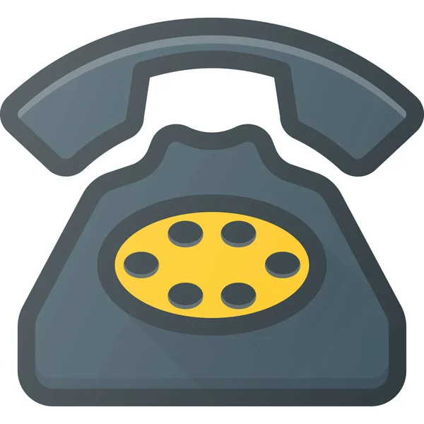 Office Old Phone Icon Filled Outline Style — Stock Vector