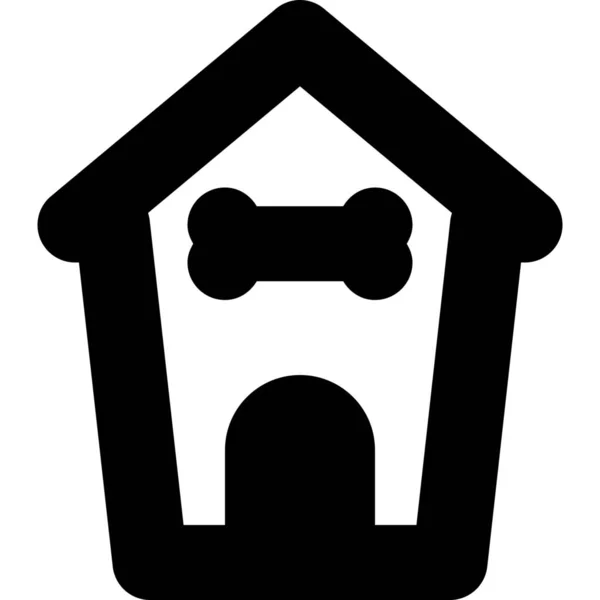 Perro Perro Casa Icono Estilo Esquema — Vector de stock