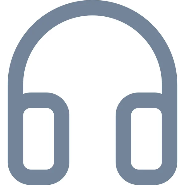 Hoofdtelefoon Muziek Icoon Outline Stijl — Stockvector