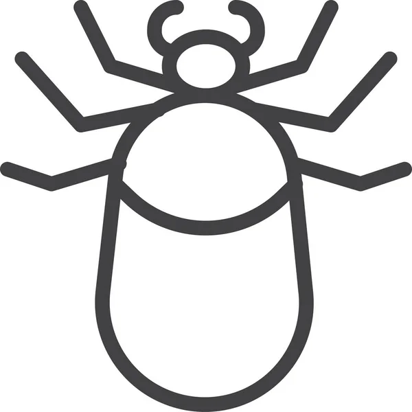 Bug Acarien Tick Icône Dans Style Outline — Image vectorielle