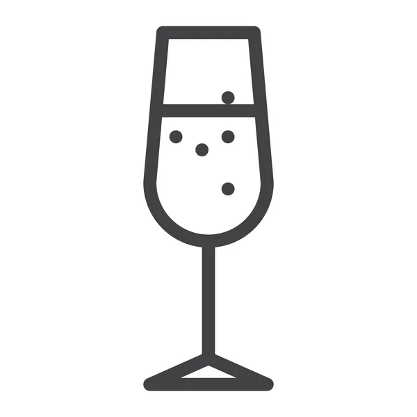 Skleněná Ikona Šampaňského — Stockový vektor