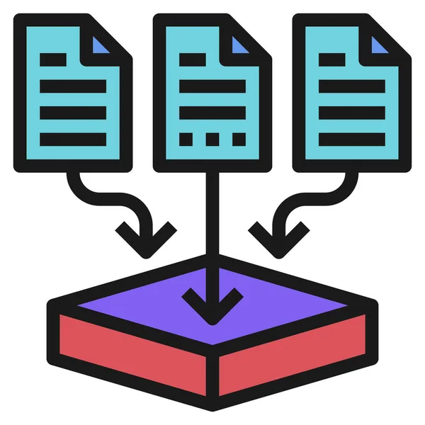 Verzameling Data Pool Icoon Gevulde Omtrek Stijl — Stockvector