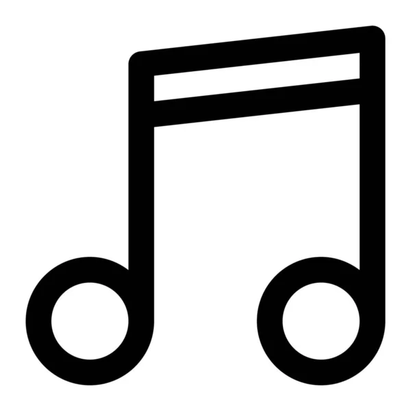 Icono Nota Música Audio Estilo Esquema — Archivo Imágenes Vectoriales