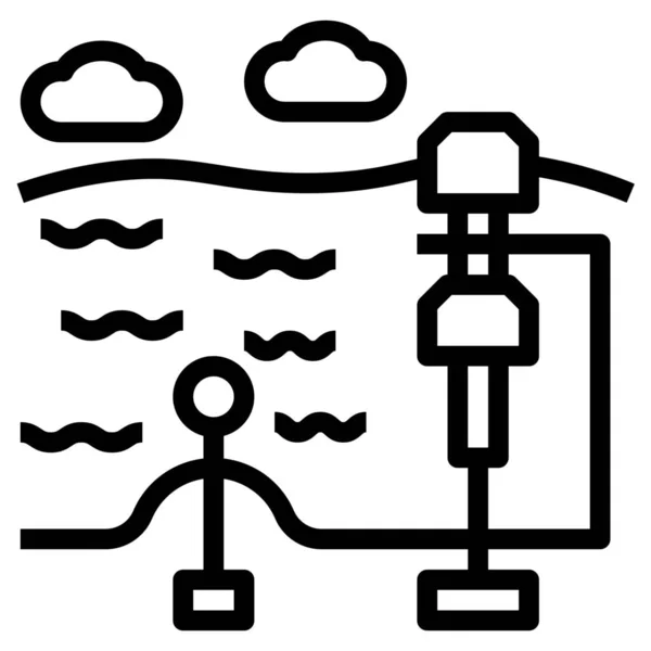 轮廓型的能量泵波形图标 — 图库矢量图片