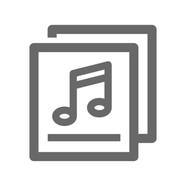 Icône Sonore Musique Audio Dans Style Contour — Image vectorielle