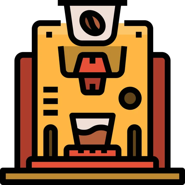 Capsule Coffee Machine Icon Filled Outline Style — Stock Vector