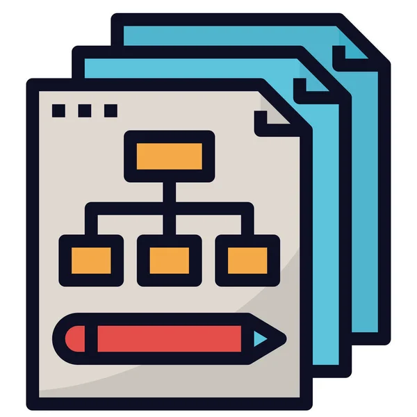 Diagrama Dados Ícone Infográfico Estilo Esboço Preenchido — Vetor de Stock