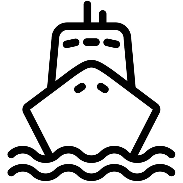 概要スタイルでの海洋船舶のアイコン — ストックベクタ