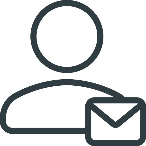 Mail Personen Icon Outline Stil Ansprechen — Stockvektor