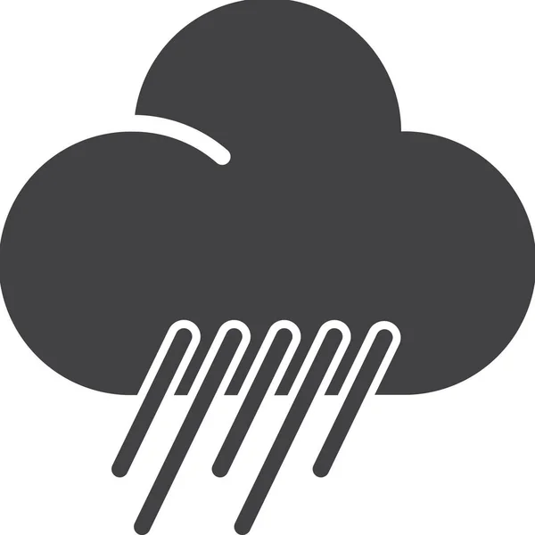 Icône Météo Nuage Pluie Dans Style Solide — Image vectorielle