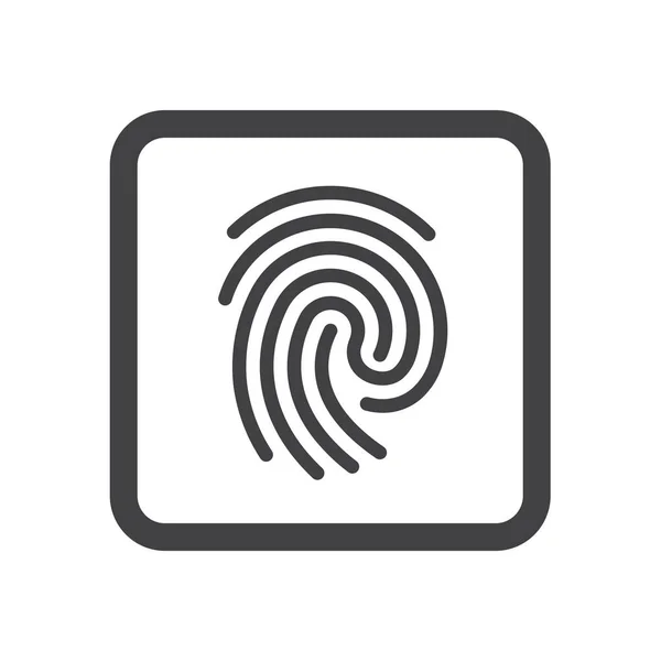 Finger Fingerprint Icon Outline Style — Stock Vector
