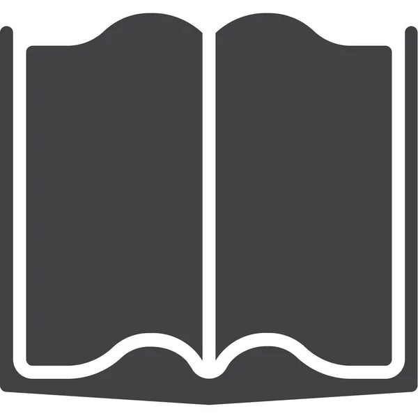 Biblioteca Libros Icono Escuela Estilo Sólido — Vector de stock