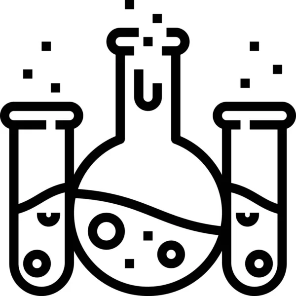 Icona Della Scienza Dell Educazione Chimica Stile Outline — Vettoriale Stock