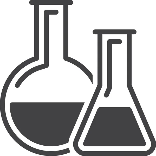 Icono Cristalería Matraz Química — Vector de stock