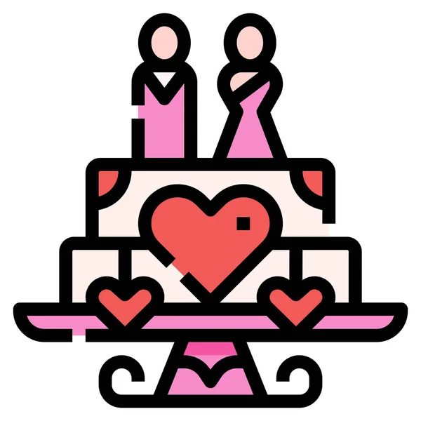 Wedding Cake Marriage Icon — Stock Vector