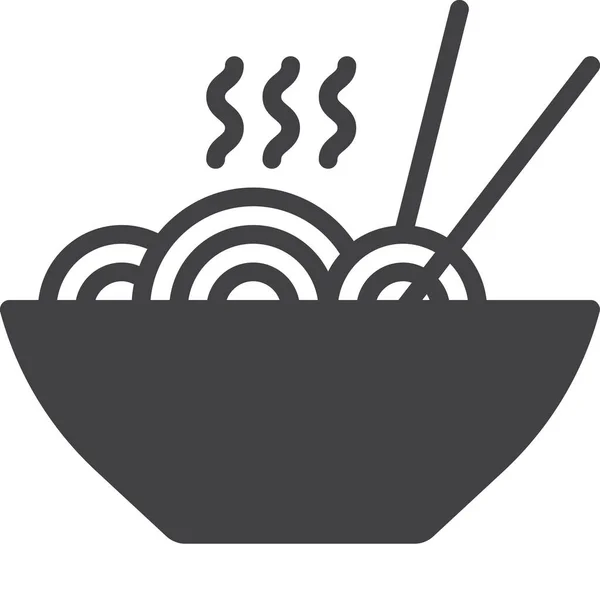 Bol Baguette Nouilles Icône Dans Catégorie Alimentation Boissons — Image vectorielle