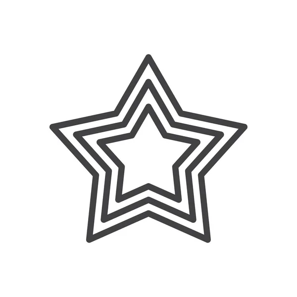 Icono Favorito Esquema Estrella Estilo Esquema — Vector de stock