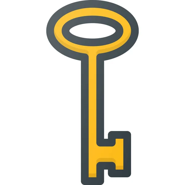 Klíč Stará Retro Ikona Stylu Vyplněného Osnovy — Stockový vektor