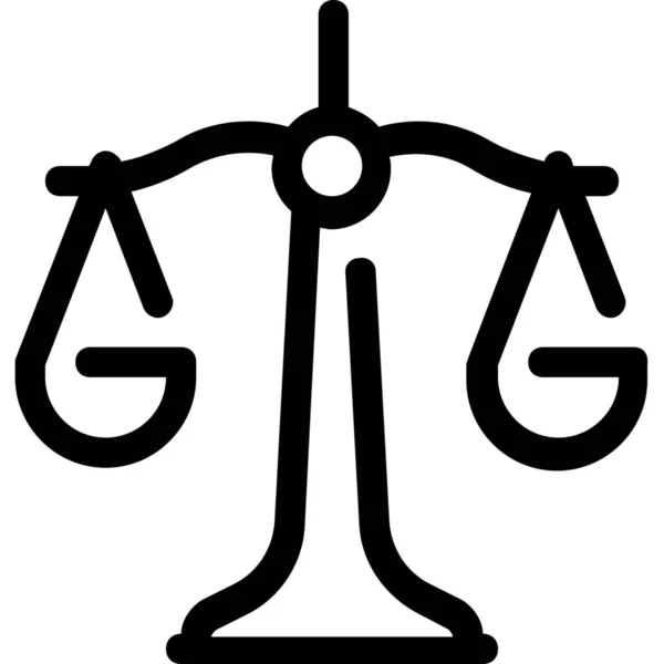 Decisión Corte Icono Justicia Estilo Esquema — Archivo Imágenes Vectoriales