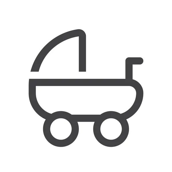 Baby Buggy Carriage Icon Outline Style — Stock Vector