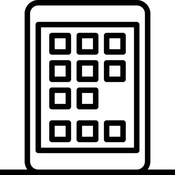 App Mobiele Smartphone Icoon Outline Stijl — Stockvector
