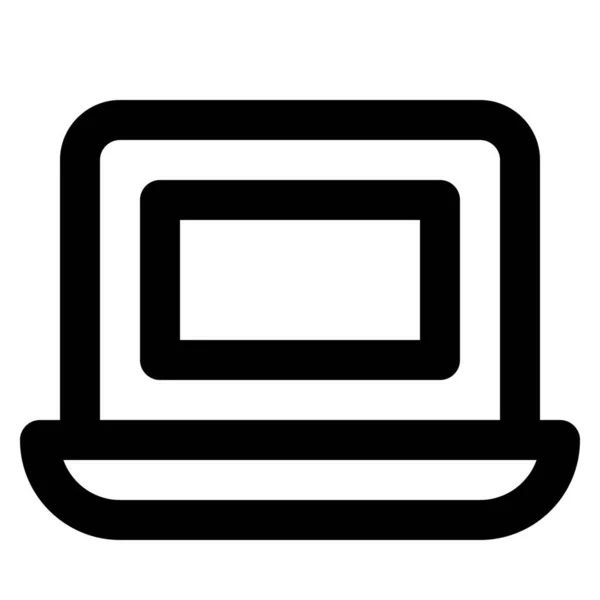 Computer Laptop Notebook Ikone Umrissstil — Stockvektor