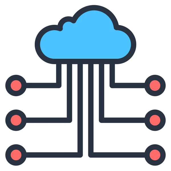 Ikona Danych Chmurze Obliczeniowej Stylu Wypełnionego Konturu — Wektor stockowy