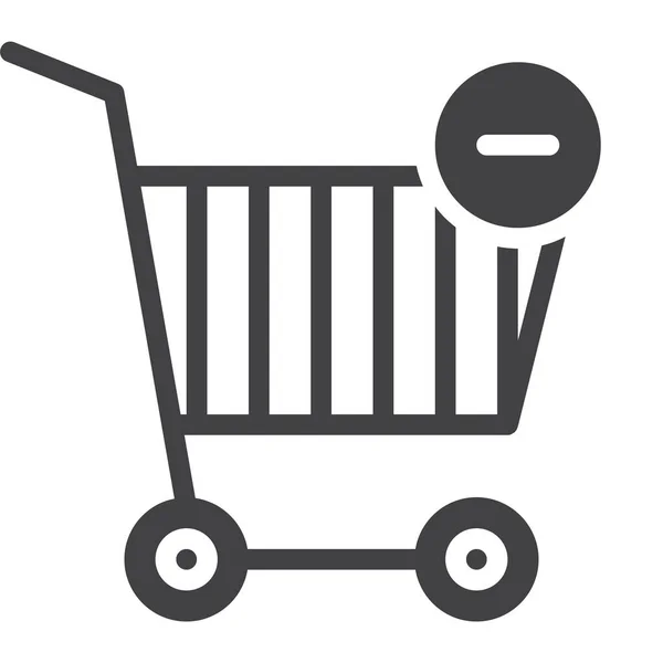 Winkelwagen Online Verwijderen Pictogram — Stockvector