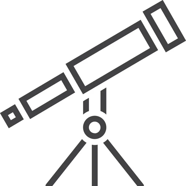 Ikona Dalekohledu Průzkumného Dalekohledu Stylu Osnovy — Stockový vektor