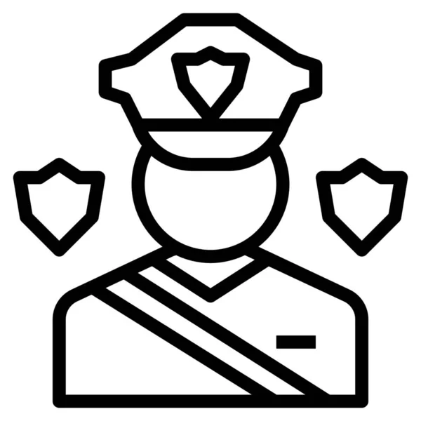 Guard Occupation Safety Icon Outline Style — Stock Vector