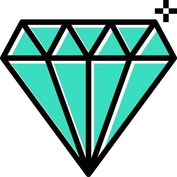 Ícone Qualidade Premium Diamante Estilo Esboço Preenchido —  Vetores de Stock