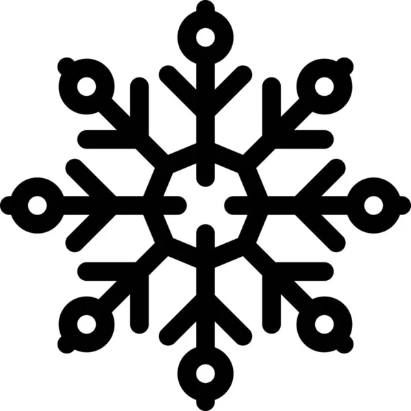 Weihnachten Schneeflocke Symbol Umriss Stil — Stockvektor