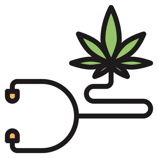Cannabis Alternativo Icono Marihuana Estilo Esquema Relleno — Vector de stock
