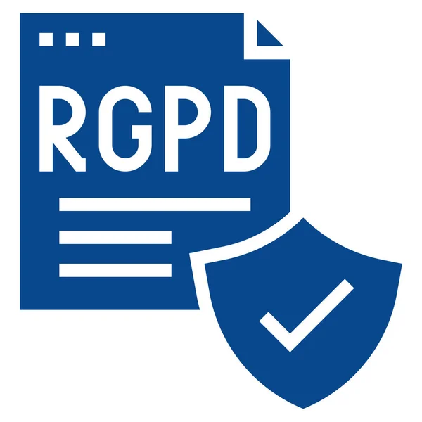 Data Protection Rgpd Icon Solid Style — 스톡 벡터