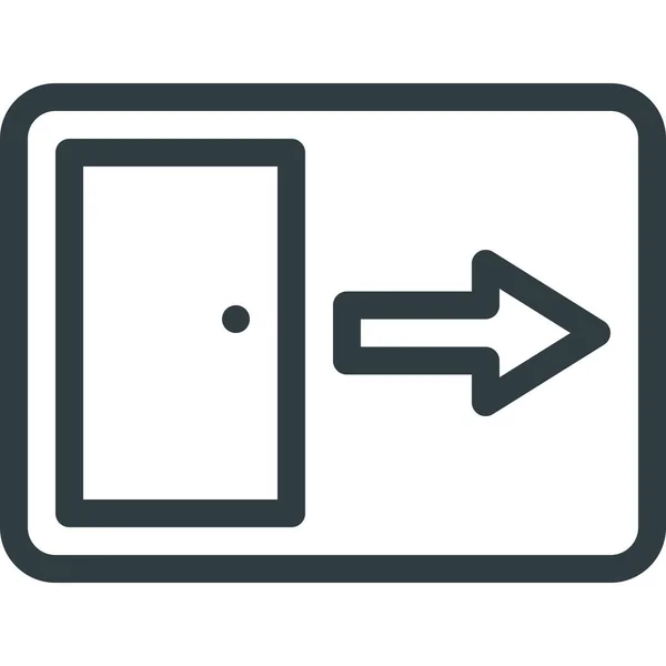 Exit Vinden Teken Pictogram Outline Stijl — Stockvector