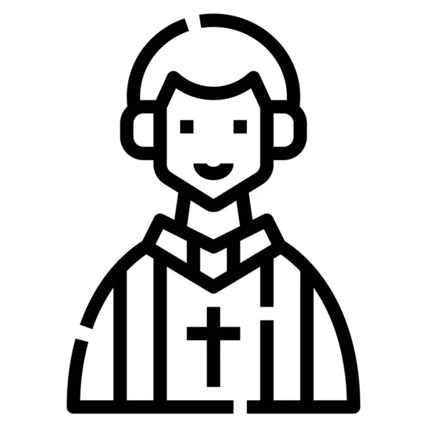 Sacerdote Pastor Hombre Icono — Vector de stock